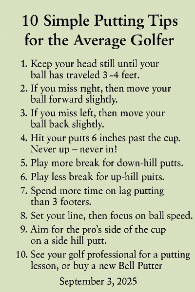 10 Simple Putting Tips for the Average Golfer